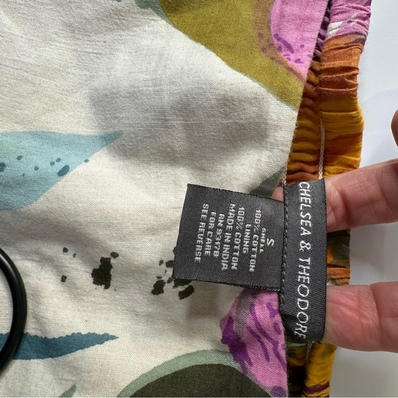 Chelsea & Theodore 70s Floral Hanky Hem Skirt Tie Waist Boho Flowy Cottago core - Picture 4 of 5